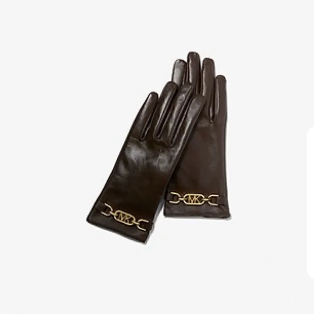 🌟NEW🌟Michael Kors🌟Chocolate Logo Leather Gloves